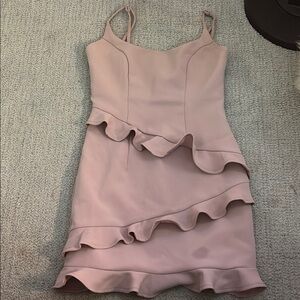 Elegant Pink Ruffle Dress(has that mark bc i used a tide stick on it just now)